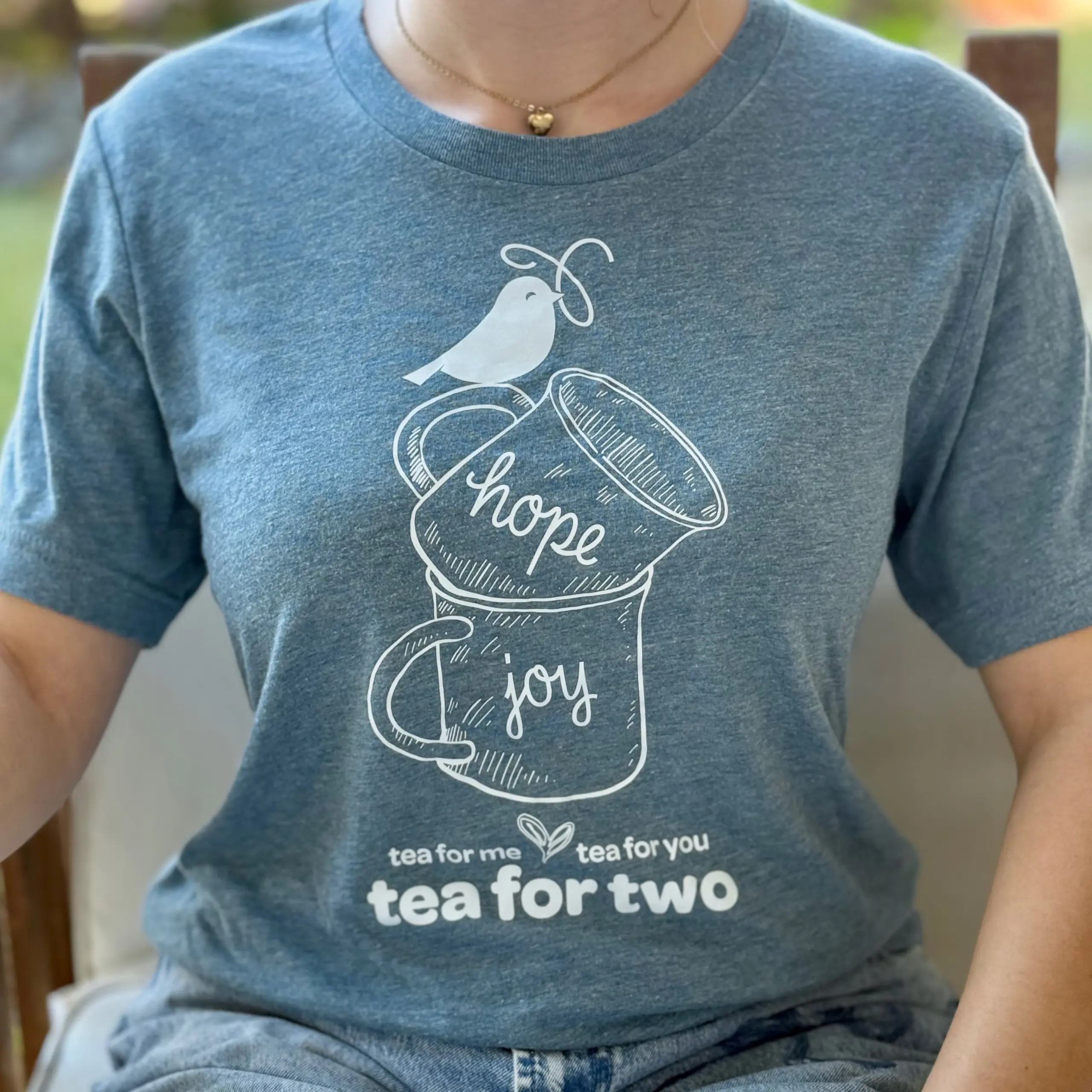 Tea for Two Tee, Denim