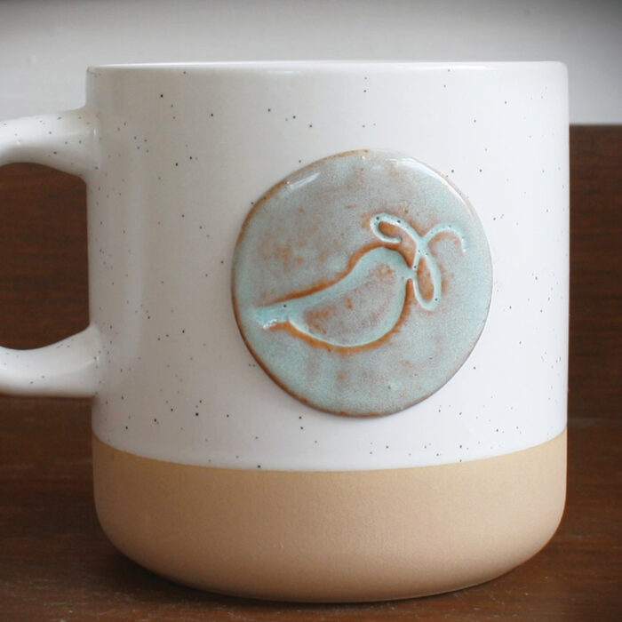 Prodigal pottery mugs with Bluebird Refuge logo 3