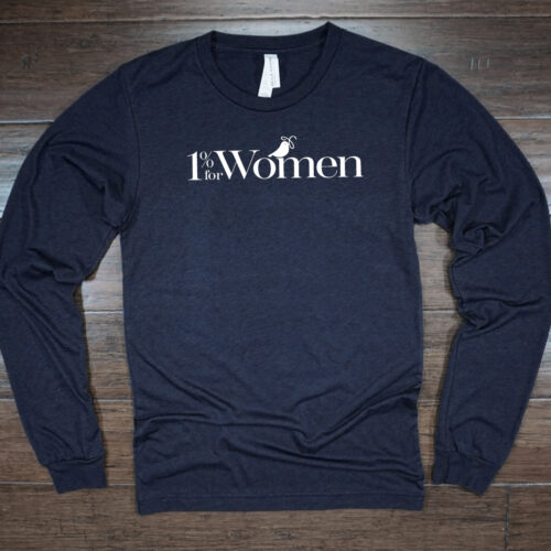 1 percent for Women navy long sleeve tshirt