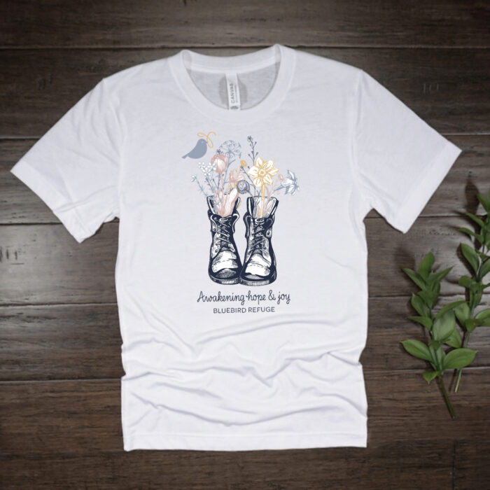 9 Days of Refuge boots white tshirt