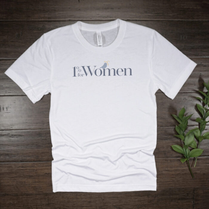 1 percent for Women white tshirt