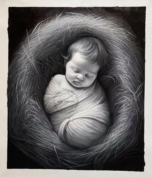 Emmanuel Baby in Nest Art